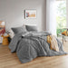 Kyla - Twin/Twin Long Double Diamond Quilted Teddy Comforter Set - Gray - Simple Home Plus