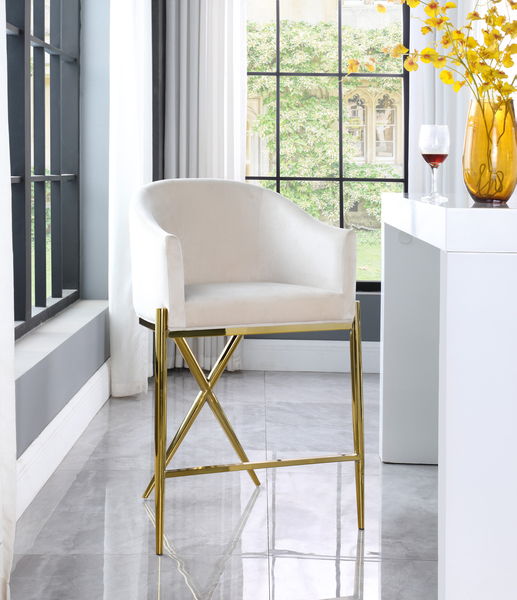 Xavier - Counter Stool with Gold Legs