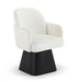 Marlowe - Linen Textured Fabric Upholstered Swivel Dining Arm Chair - Stained Black - Simple Home Plus