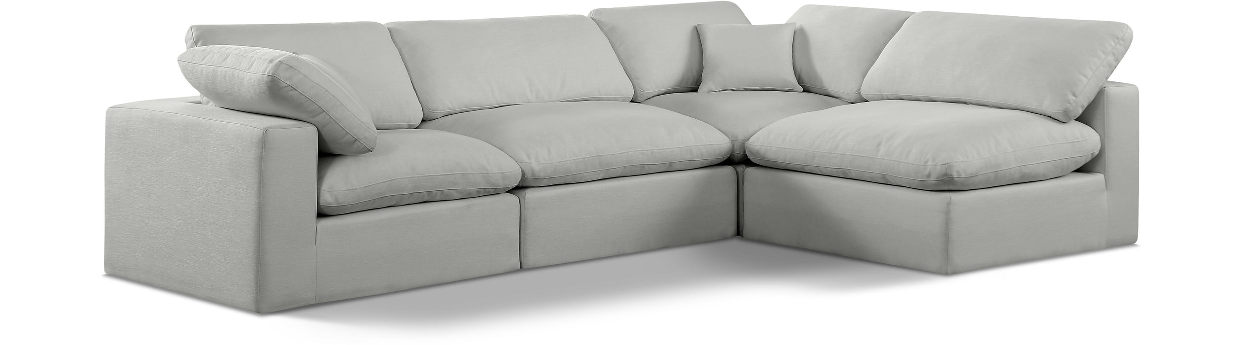 Comfy - 4 Piece Linen Fabric Modular Armless Sectional - Simple Home Plus