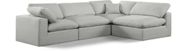 Comfy - 4 Piece Linen Fabric Modular Armless Sectional - Simple Home Plus