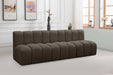 Arc - Boucle Fabric 3 Piece Modular Straight Sofa - Brown - Simple Home Plus