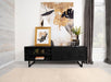 Marsden - 2 Door Mango Wood TV Stand - Charcoal Black - Simple Home Plus