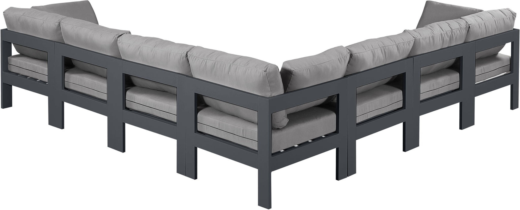Nizuc - Outdoor Patio 7 Piece Modular Sectional With Gray Frame - Simple Home Plus