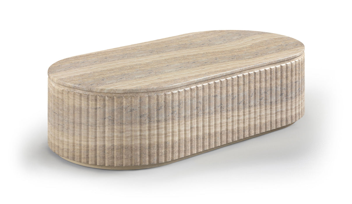Catania - Concrete Indoor/Outdoor Coffee Table - Travertine - Simple Home Plus