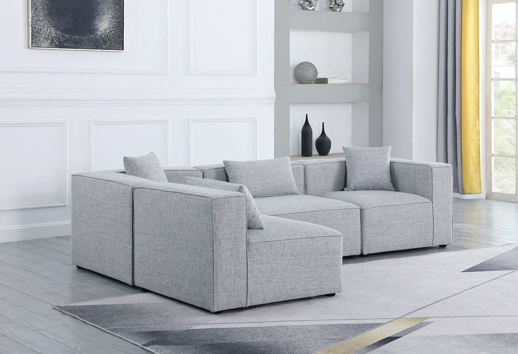 Cube - Linen 4 Piece Modular Corner Sectional - Simple Home Plus