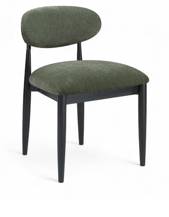 Riccio - Fabric Dining Side Chair (Set of 2) - Black Frame - Simple Home Plus