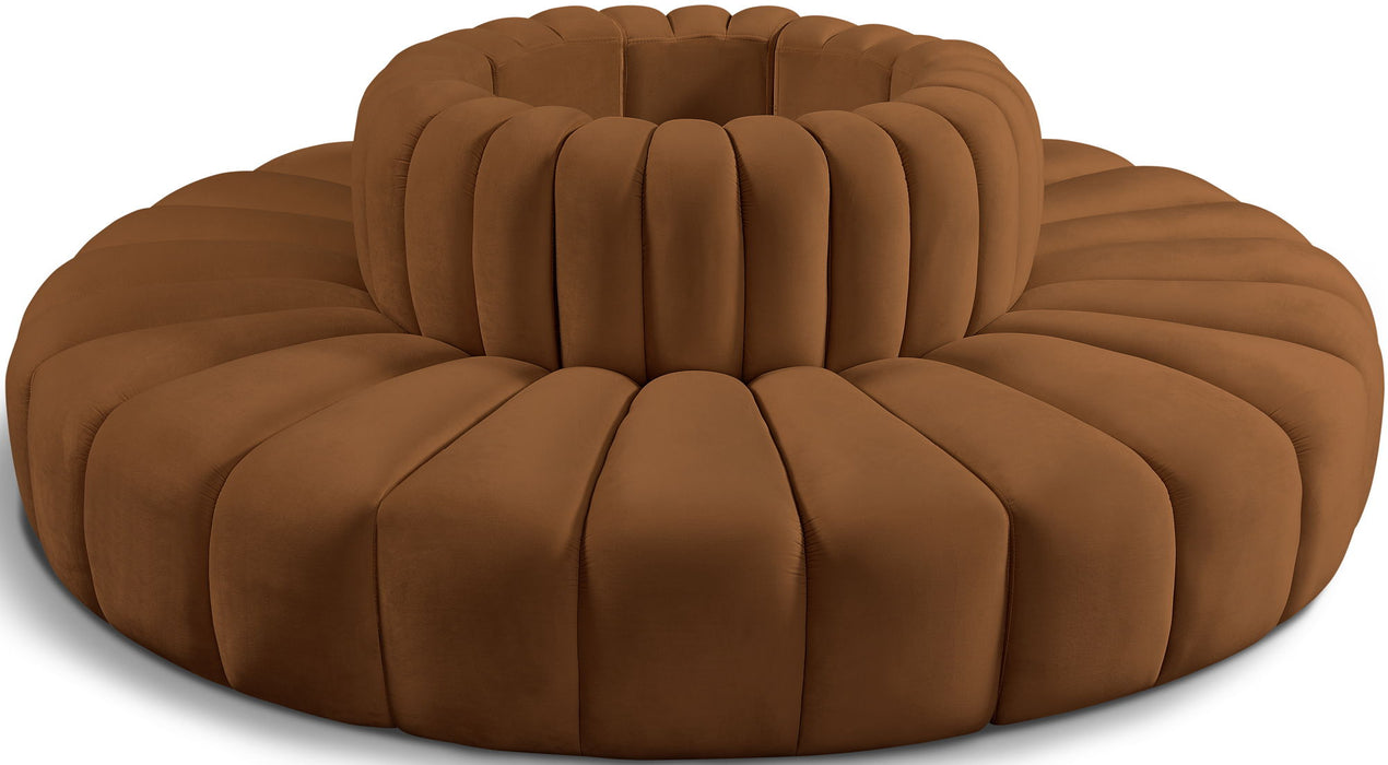 Arc - Velvet 8 Piece Round Modular Sofa - Saddle - Simple Home Plus
