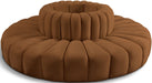 Arc - Velvet 8 Piece Round Modular Sofa - Saddle - Simple Home Plus