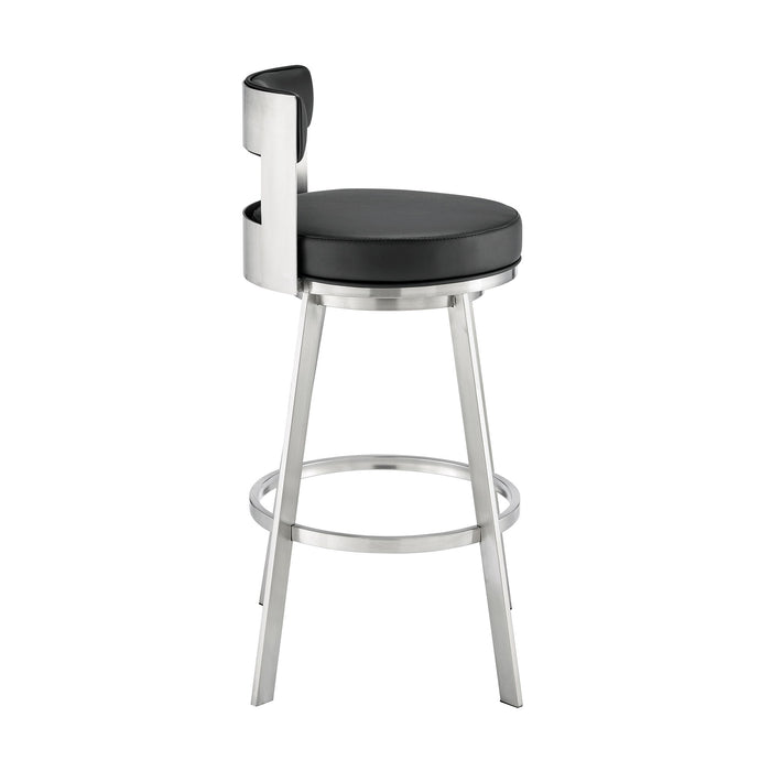 Flynn - Swivel Bar Stool - Brushed Steel - Simple Home Plus