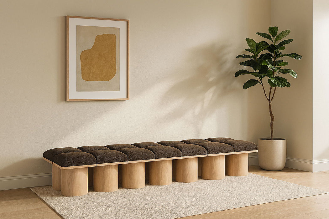 Pavilion - 14 Piece Modular Bench With Natural Base - Simple Home Plus
