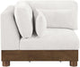 Turin - Chenille Fabric Upholstered Modular Corner Chair - Walnut Base - Simple Home Plus
