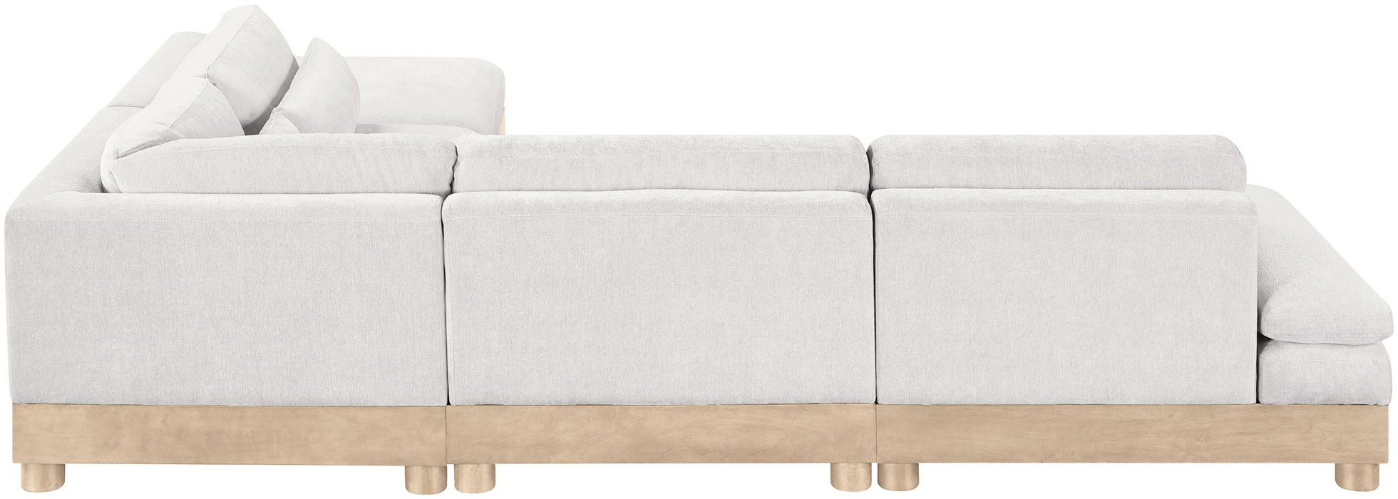Turin - Chenille Fabric Upholstered Modular Sectional - White - Simple Home Plus