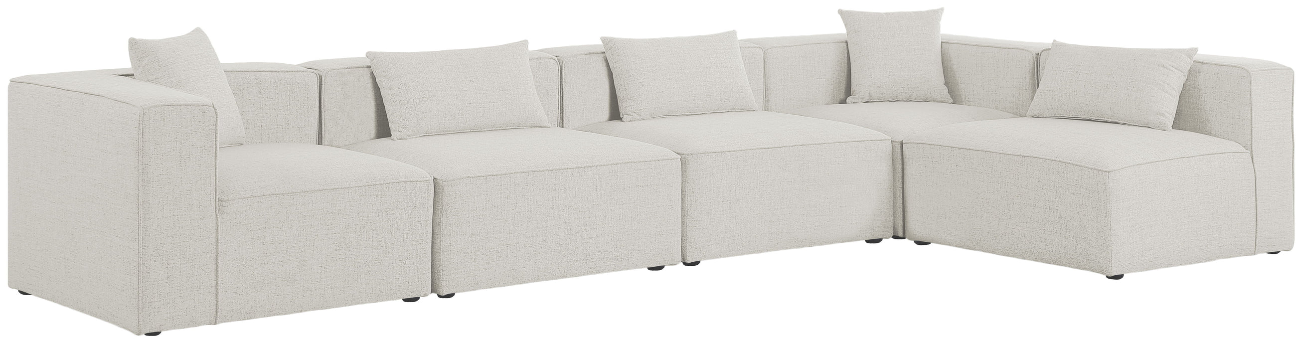 Cube - Linen 5 Piece Modular Sectional - Simple Home Plus