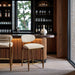 Riccio - Fabric Stool - Walnut Frame - Simple Home Plus