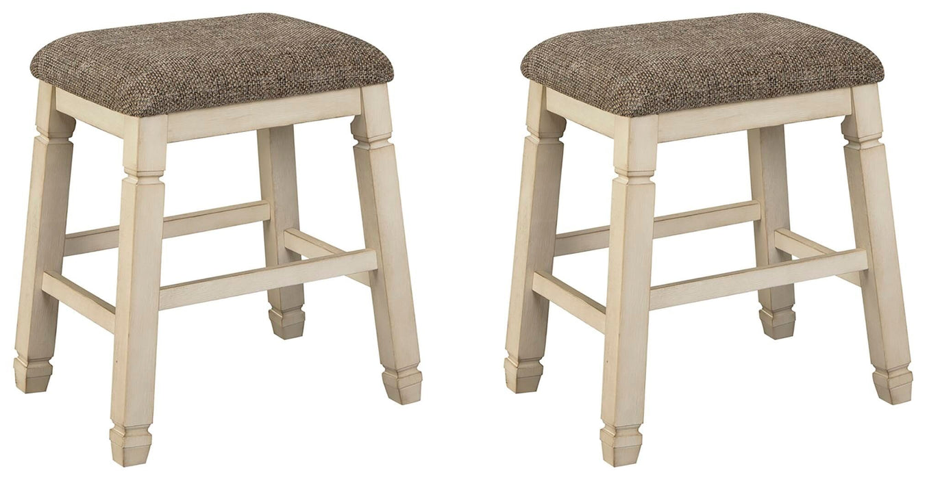 Bolanburg - Upholstered Stool (Set of 2) - Beige - Simple Home Plus