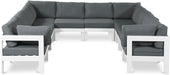 Nizuc - Outdoor Patio 10 Piece Modular Sectional With White Frame - Simple Home Plus