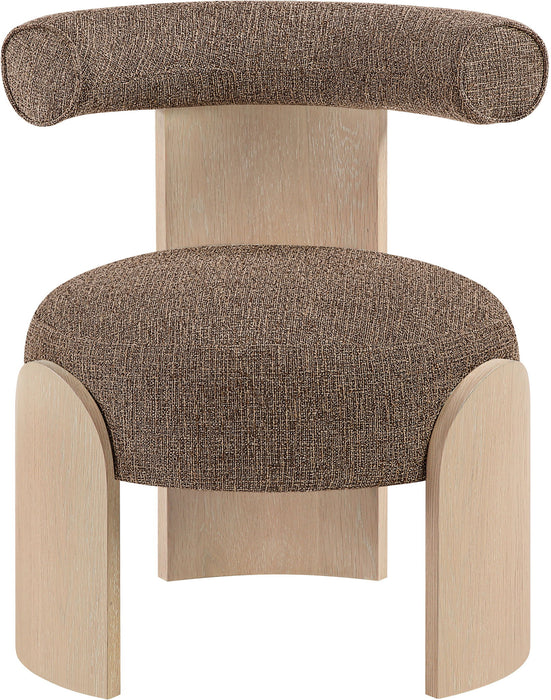 Calder - Linen Textured Fabric Upholstered Accent Chair - Painted Natural Base - Simple Home Plus
