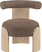 Calder - Linen Textured Fabric Upholstered Accent Chair - Painted Natural Base - Simple Home Plus