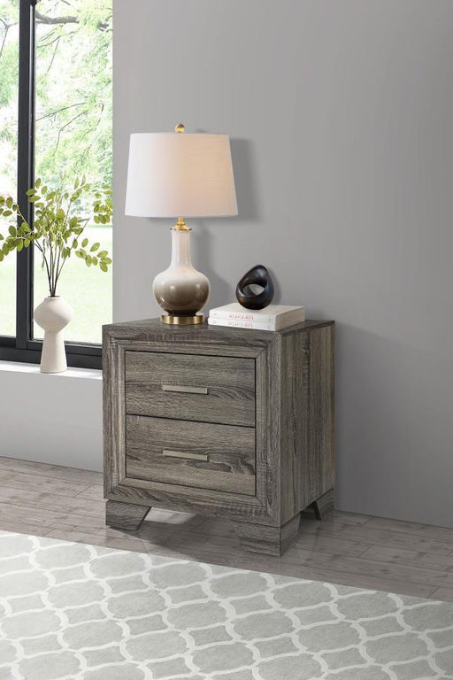 Wright - 2-Drawer Nightstand Bedside Table - Brown Oak - Simple Home Plus