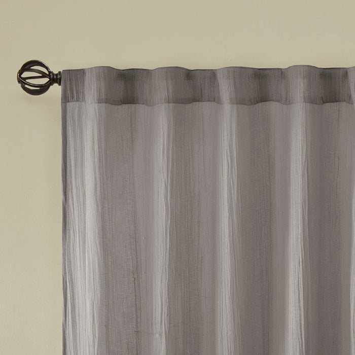 Harper - 95" Solid Crushed Window Panel Pair - Gray - Simple Home Plus