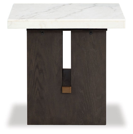 Burkhaus - White / Dark Brown - Rectangular End Table - Simple Home Plus