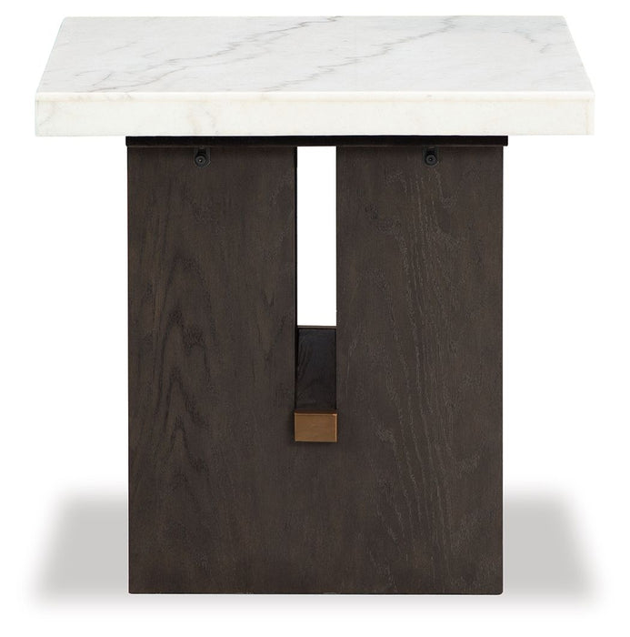 Burkhaus - White / Dark Brown - Rectangular End Table - Simple Home Plus