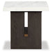 Burkhaus - White / Dark Brown - Rectangular End Table - Simple Home Plus