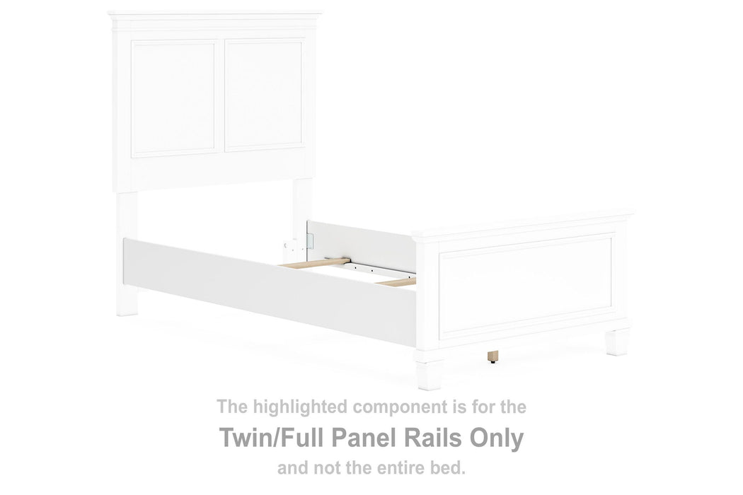 Fortman - Twin/Full Panel Rails - White - Simple Home Plus