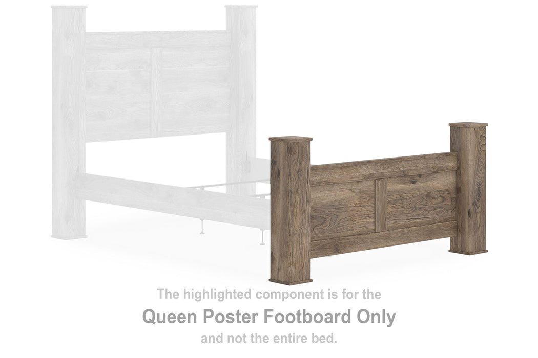 Rusticott - Queen Poster Footboard - Brown - Simple Home Plus