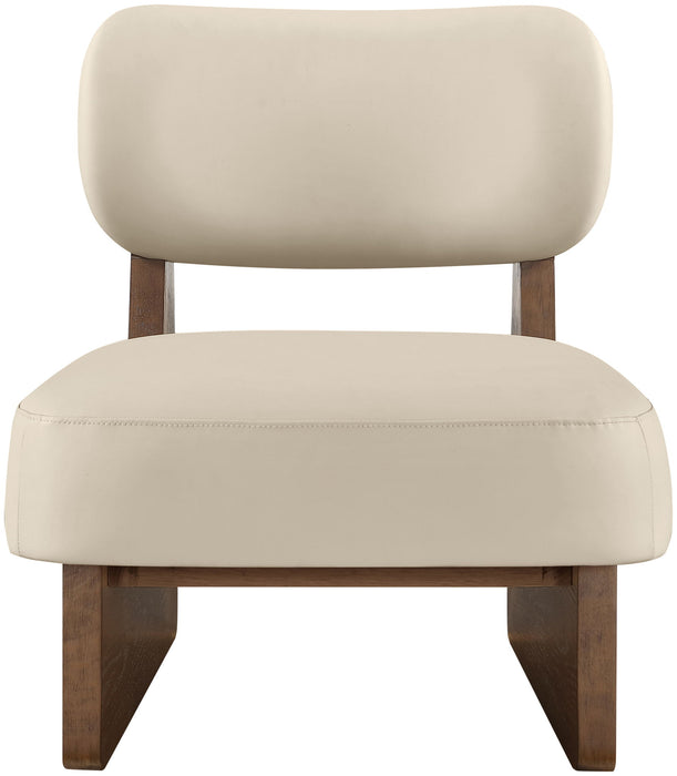 Vetra - Vegan Leather Upholstered Accent Chair With Brown Base - Simple Home Plus