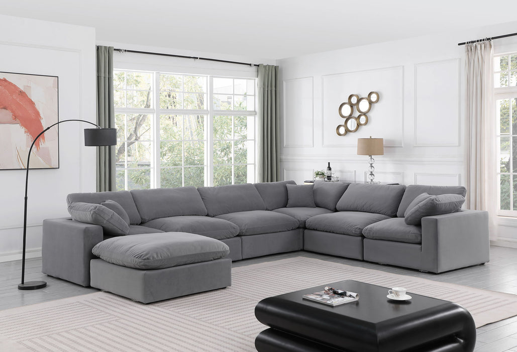 Comfy - 7 Piece Velvet Modular Sectional With Chaise - Simple Home Plus