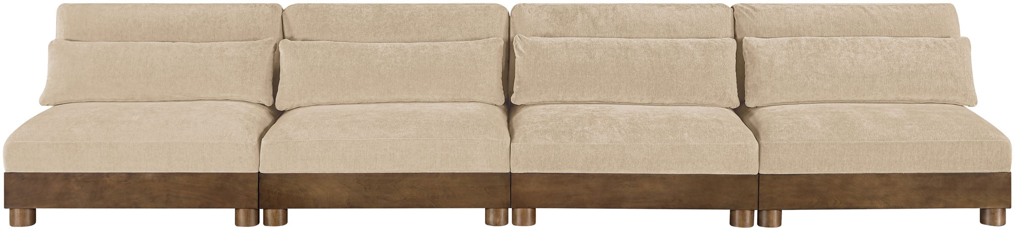 Turin - Chenille Fabric Upholstered Modular Sectional - Beige - Simple Home Plus