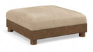 Turin - Chenille Fabric Upholstered Modular Ottoman - Walnut Base - Simple Home Plus