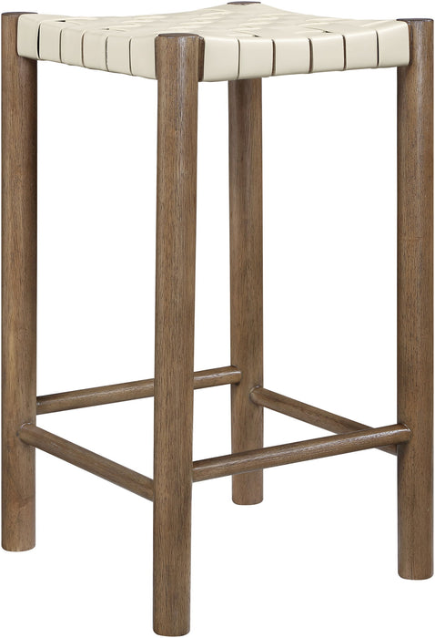 Entwine - Vegan Leather Upholstered Backless Counter Stool - Painted Brown - Simple Home Plus