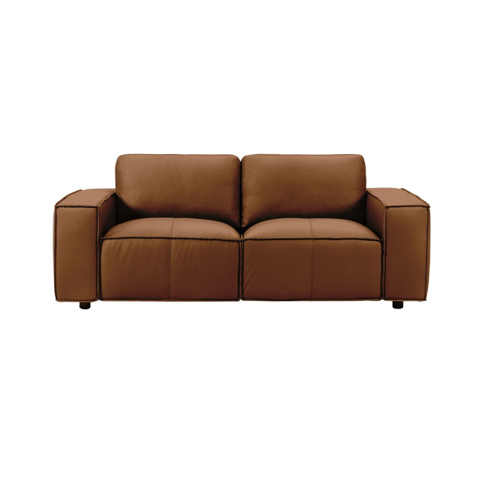 Clayton - Leather Loveseat With Track Arms - Simple Home Plus