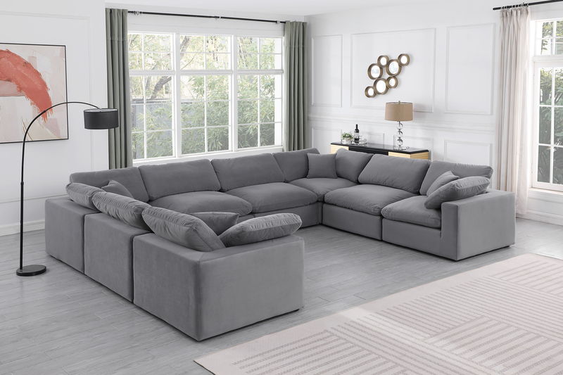 Comfy - 8 Piece Velvet Modular Sectional