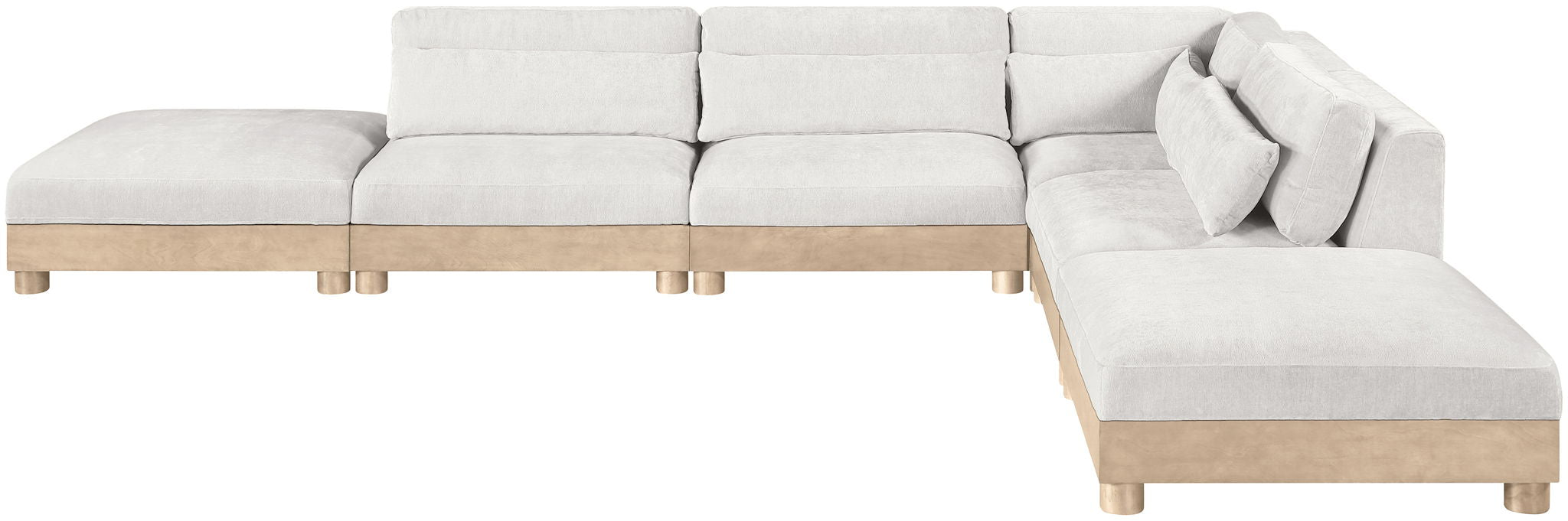 Turin - Chenille Fabric Upholstered Modular Sectional - White - Simple Home Plus