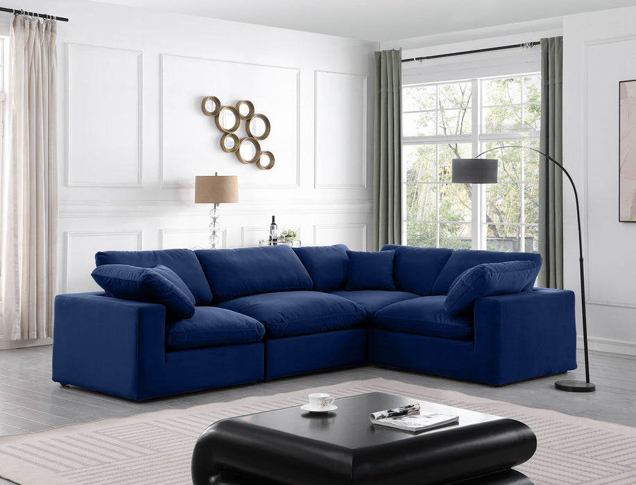 Comfy - 4 Piece Velvet Modular Sectional - Simple Home Plus