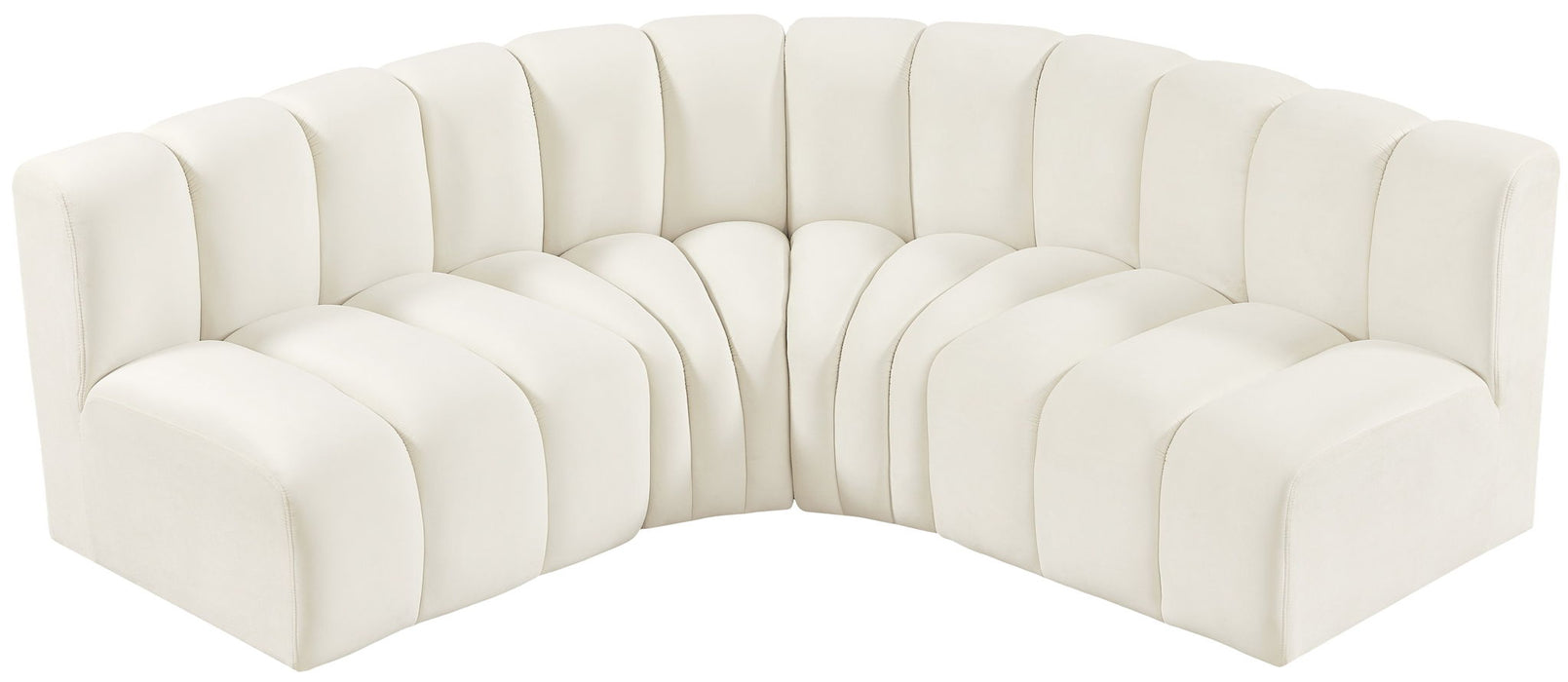 Arc - Velvet 4 Piece Corner Modular Sofa - Simple Home Plus