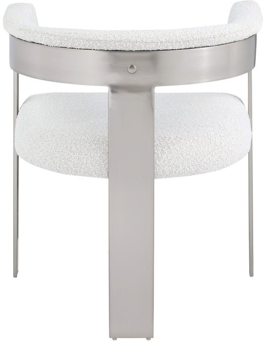 Romeo - Boucle Dining Chair With Silver Base (Set of 2) - Simple Home Plus