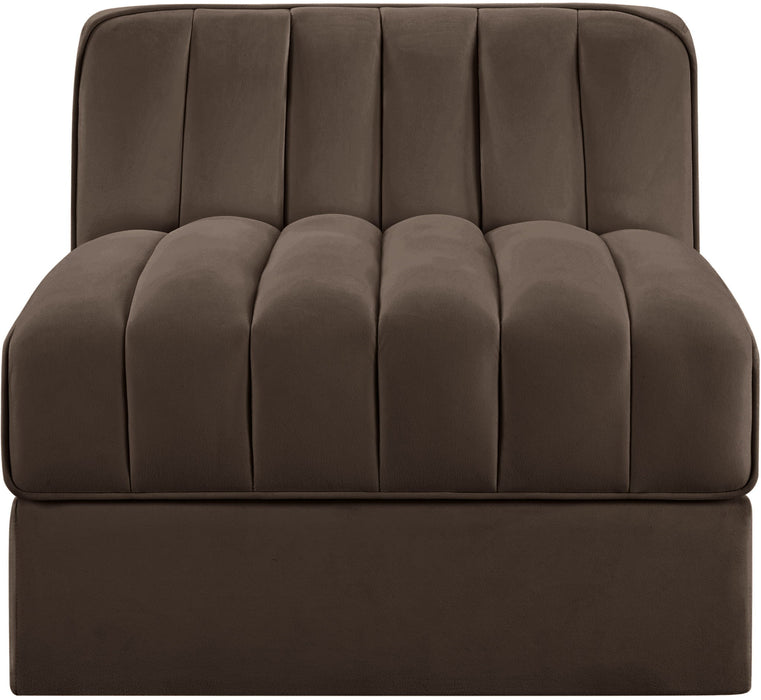 Rummi - Velvet Performance Fabric Upholstered Modular Armless Chair - Simple Home Plus