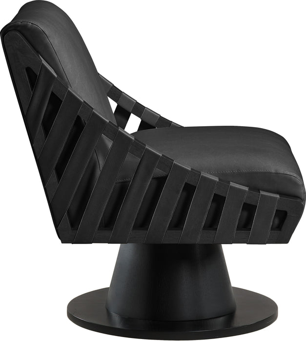 Millwin - Swivel Accent Chair With Black Base - Simple Home Plus