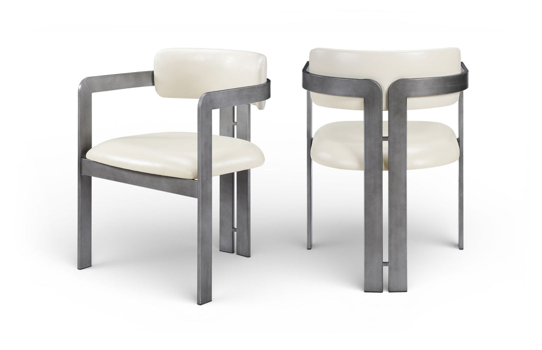 Aurum - Vegan Leather Upholstered Dining Chair With Gray Base (Set of 2) - Simple Home Plus