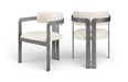 Aurum - Vegan Leather Upholstered Dining Chair With Gray Base (Set of 2) - Simple Home Plus