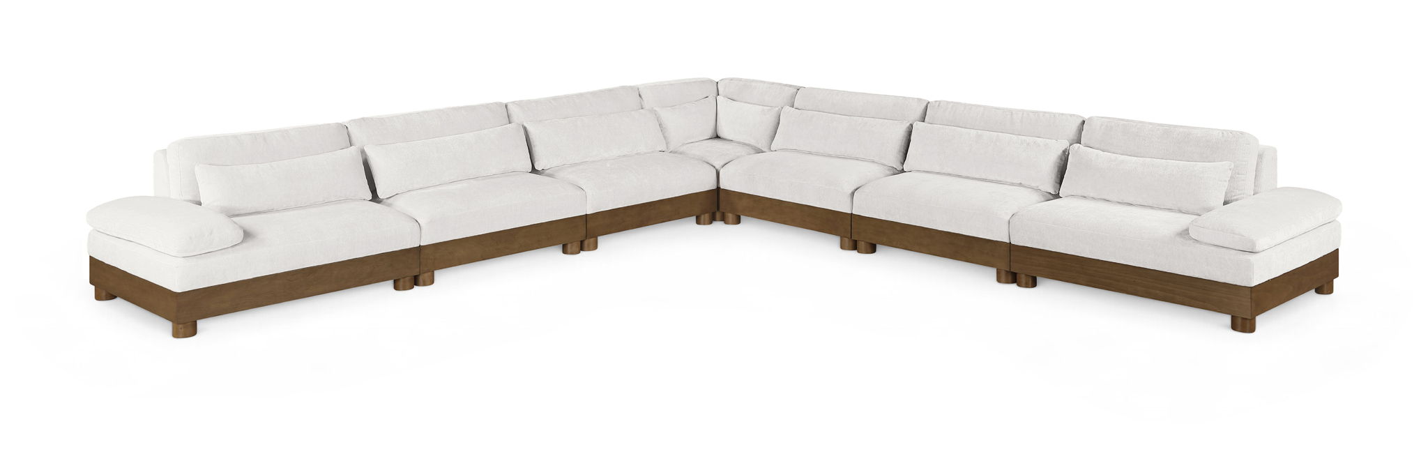 Turin - Chenille Fabric Upholstered Modular Sectional - Cream - Simple Home Plus