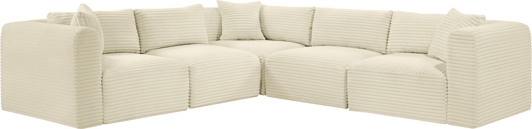 Shaggy - 5 Piece Modular Corner Sectional - Simple Home Plus