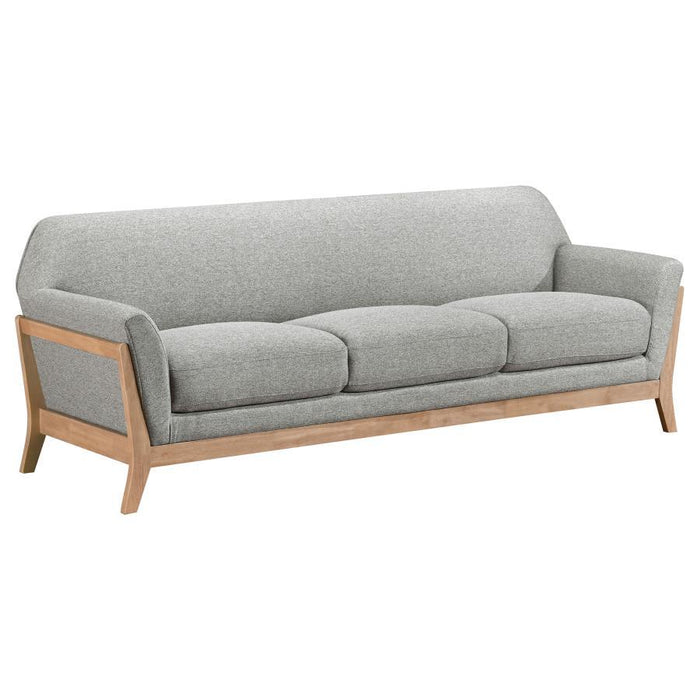 Vaughn - Fabric Upholstered Flared Arm Sofa - Gray - Simple Home Plus