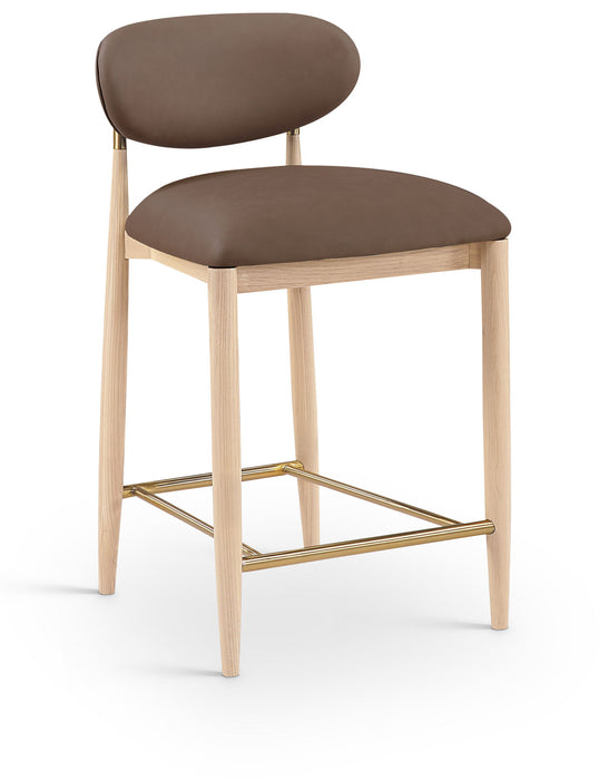 Riccio - Stool - Natural And Gold Frame - Simple Home Plus