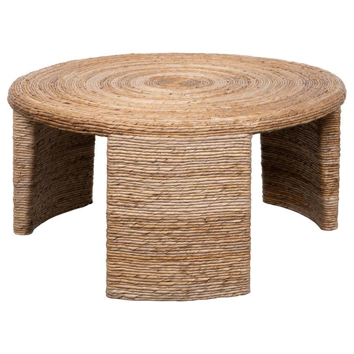 Artina - Woven Rattan Round Table - Simple Home Plus